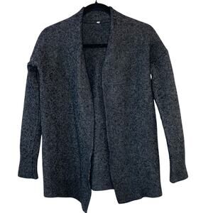 Muji Wool Yak Blend Open Cardigan M/L Gray Black Minimalist Luxury